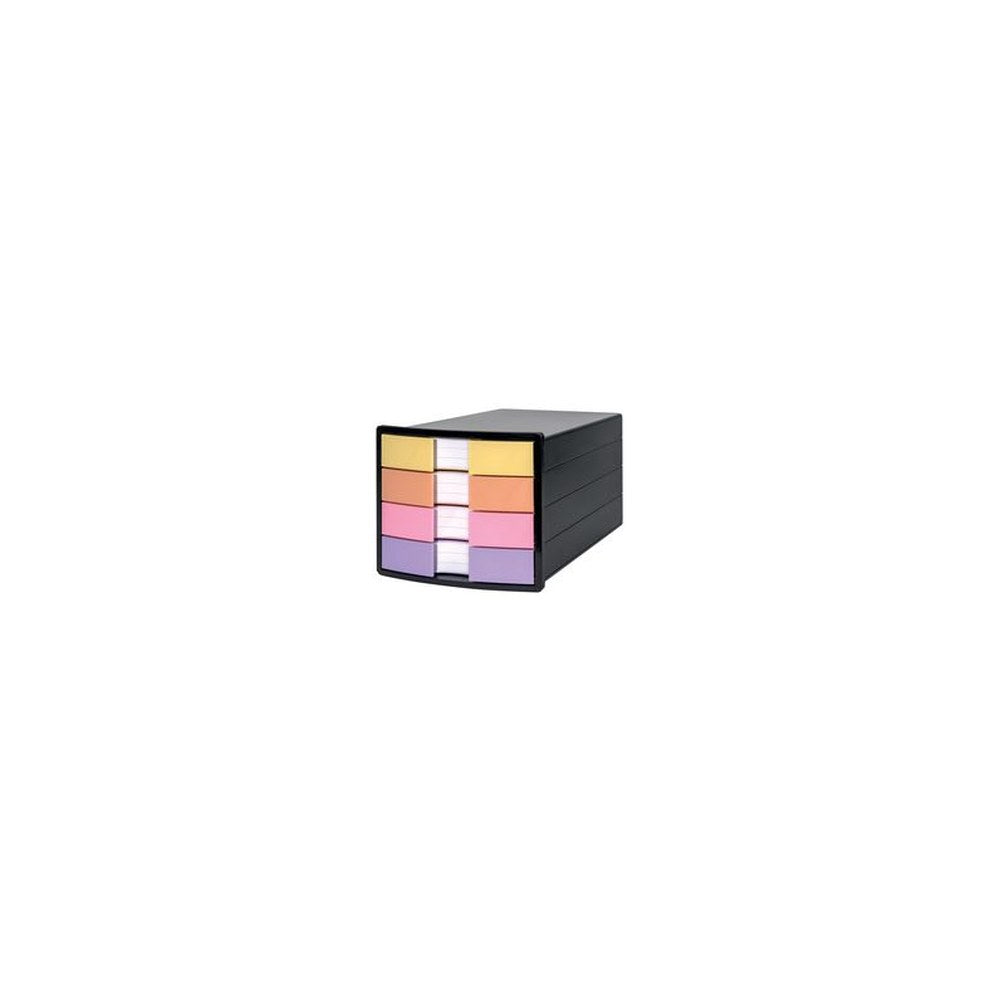 HAN Module de classement IMPULS, 4 tiroirs, noir/pastel