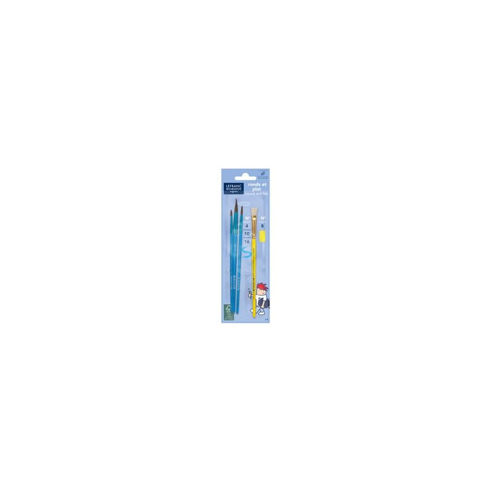 LEFRANC BOURGEOIS Lot de 3 pinceaux Pony + 1 brosse