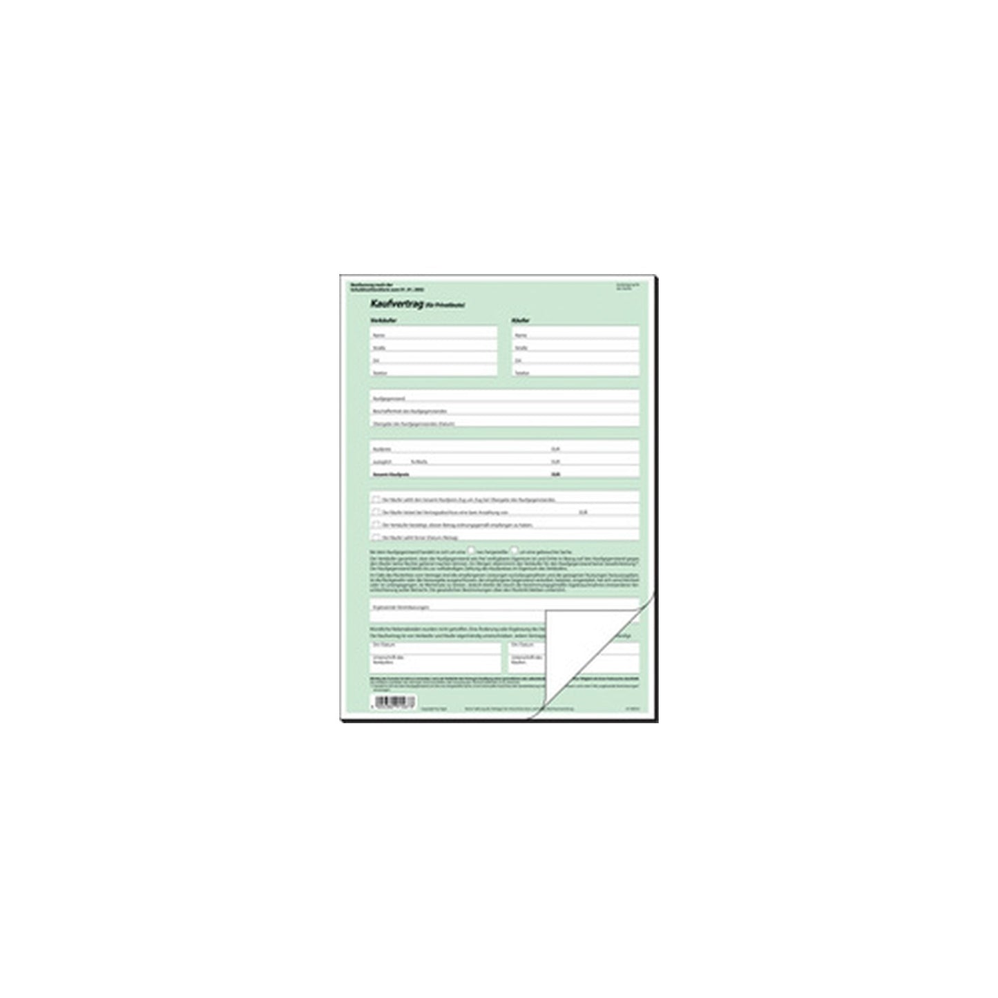 sigel Vordruck "Kaufvertrag allgemein", A4, SD, 2-fach x25