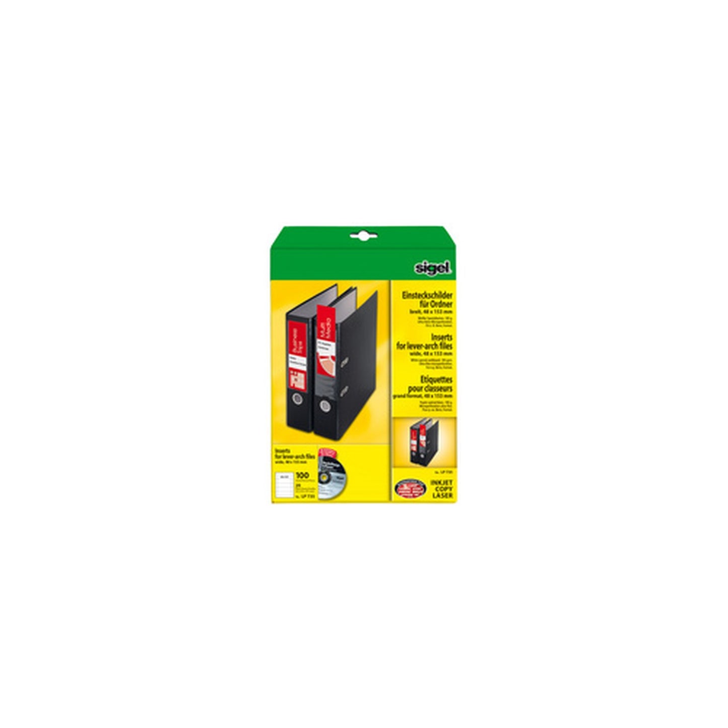 sigel Etiquette PC pour classeur, dos large, 53 x 190 mm