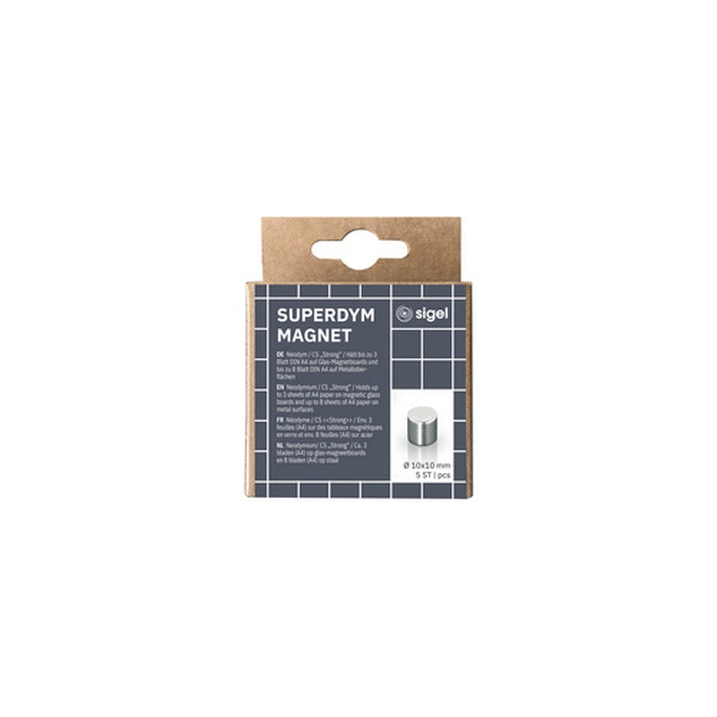 sigel Aimant néodyme cylindrique "Strong" C5, set de 50