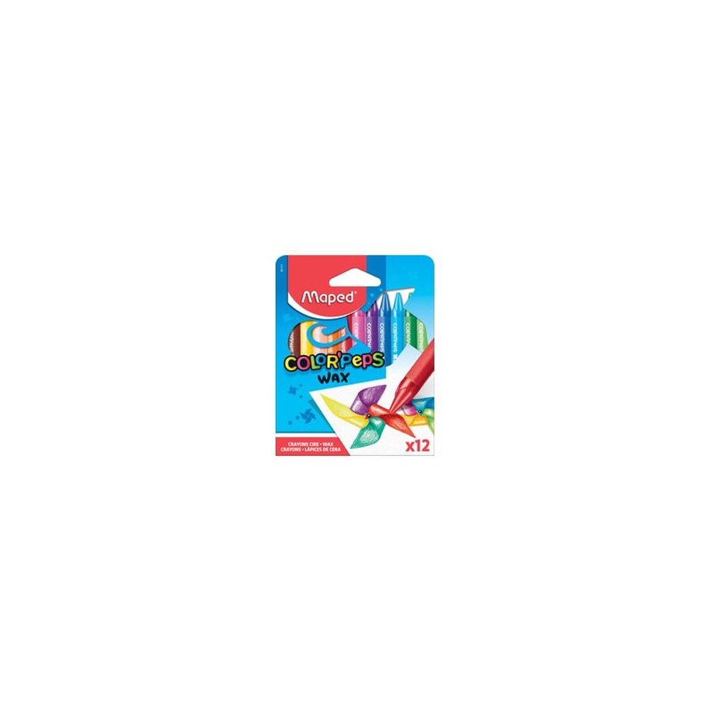 Maped Crayon de cire COLOR'PEPS WAX, étui en carton de 12