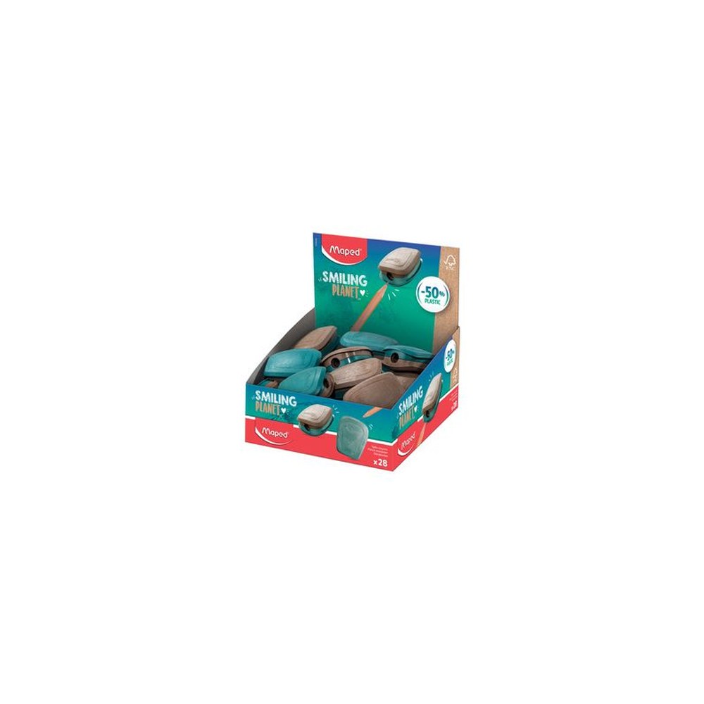 Maped Taille-crayons SMILING PLANET, bleu/brun, présentoir x28