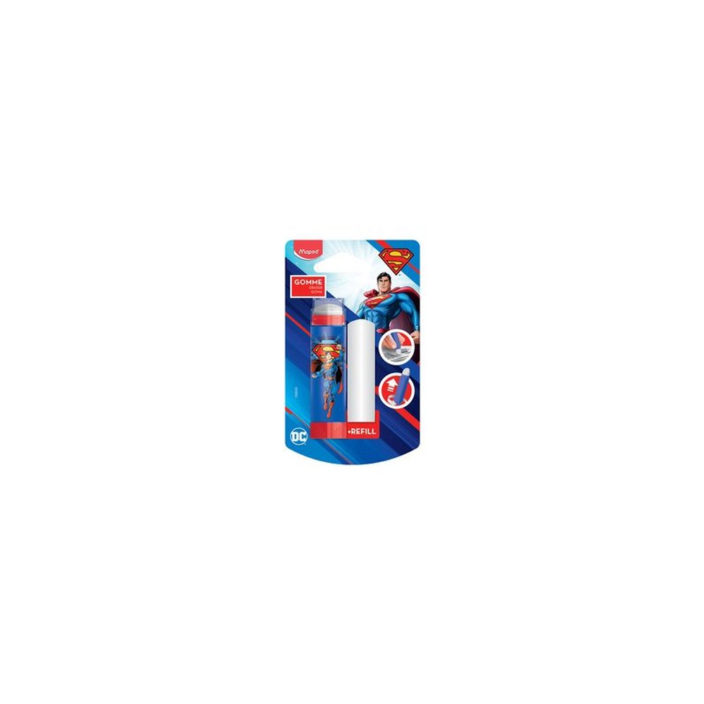 Maped Gomme en plastique SUPERMAN + gomme de rechange