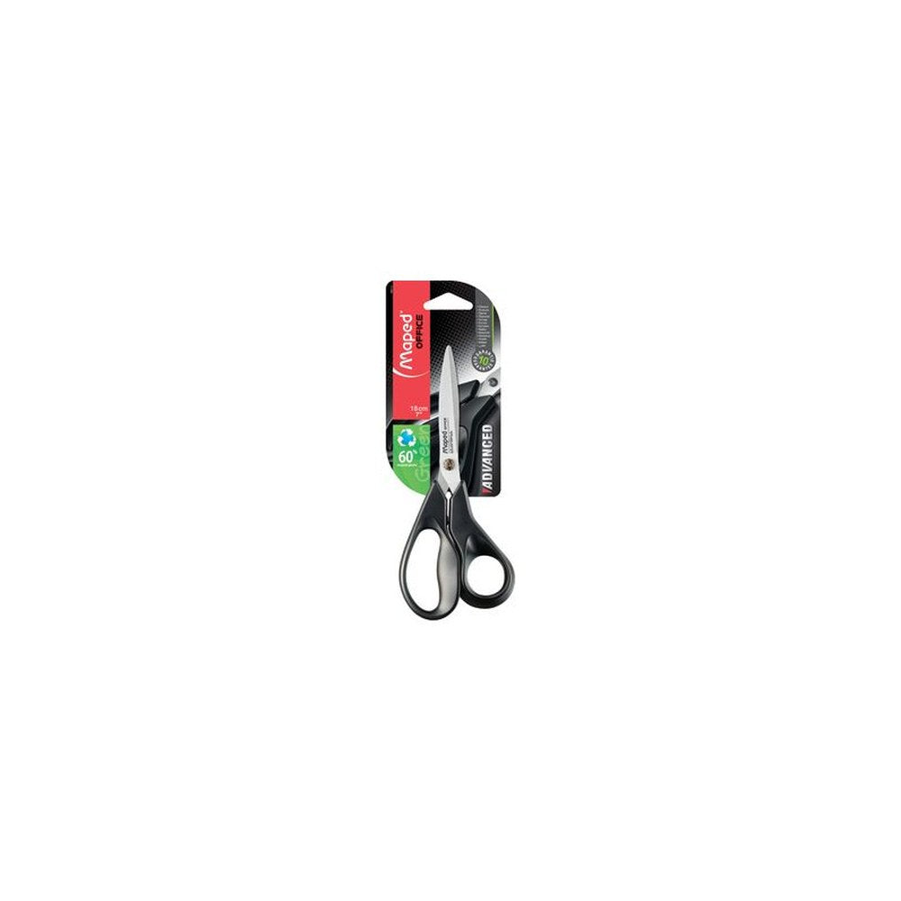 Maped Ciseaux Advanced Green, longueur: 180 mm, asymétrique