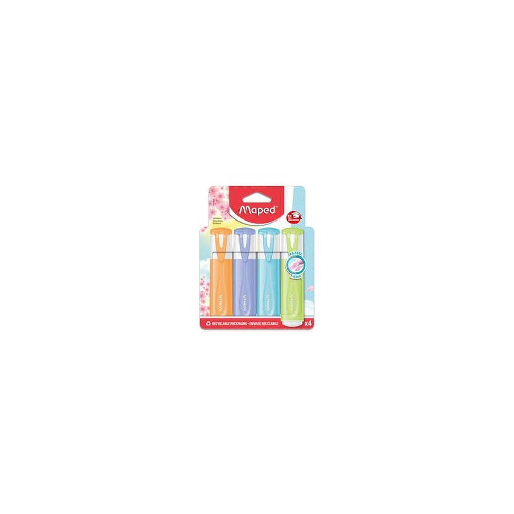 Maped Surligneur FLUO'PEPS PASTEL, blister de 4