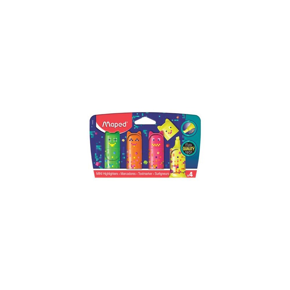 Maped Surligneur Mini PIXEL PARTY, blister de 4
