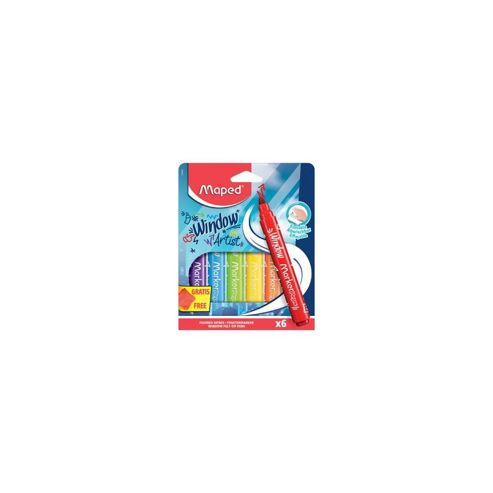 Maped Marqueur pour vitre MARKER'PEPS Window, étui de 6