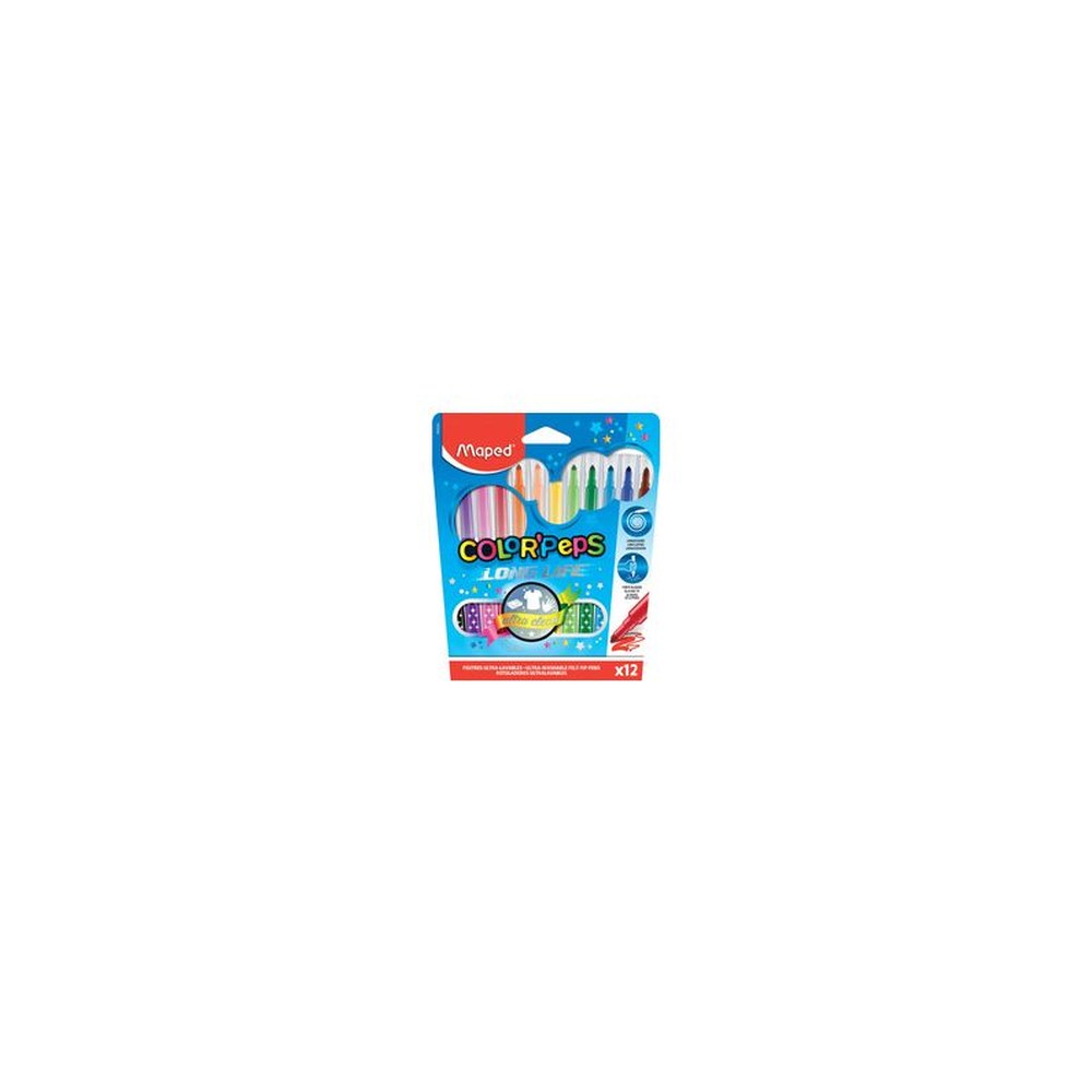 Maped Feutre COLOR'PEPS LONG LIFE, étui carton de 12