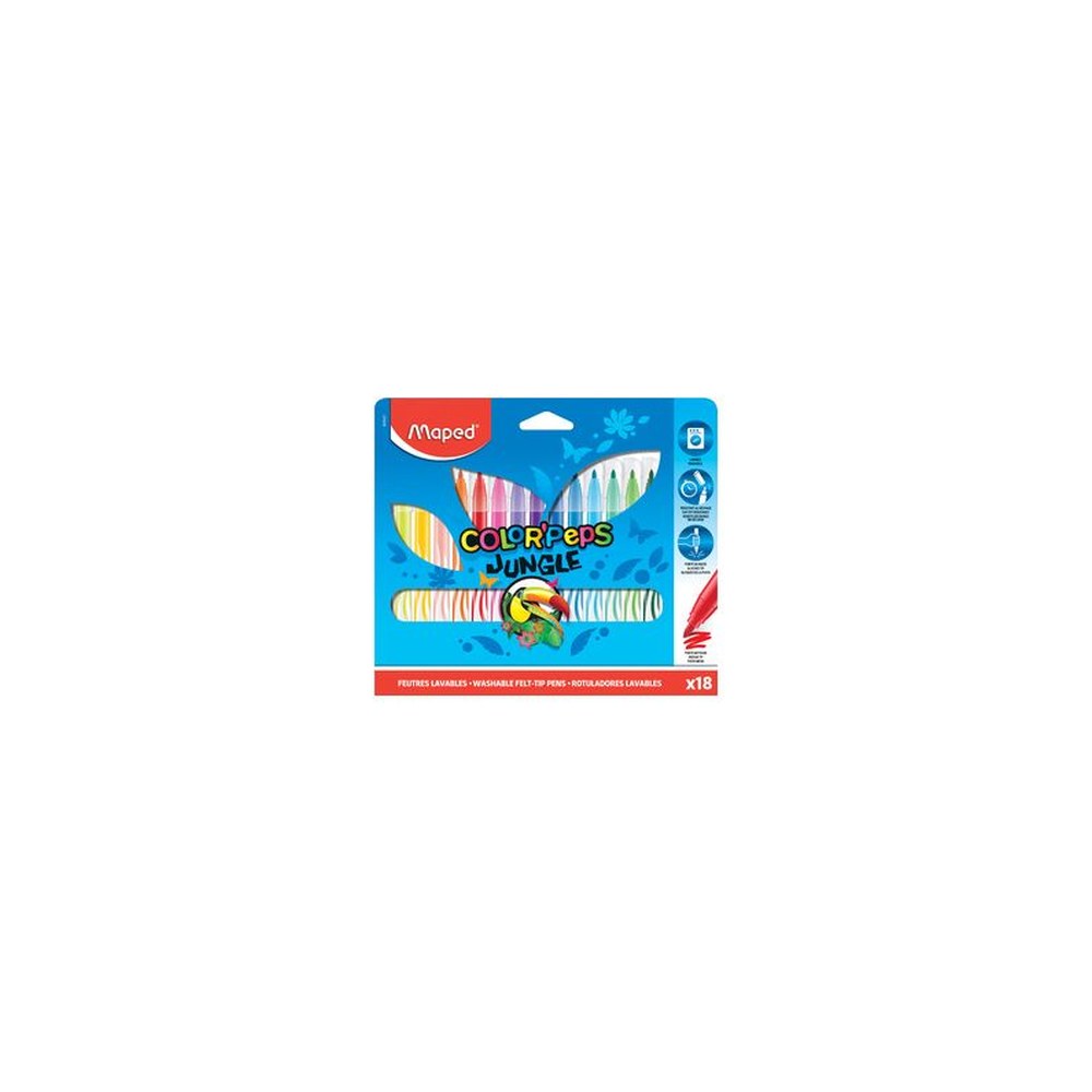 Maped Feutre COLOR'PEPS Jungle, étui en carton de 18