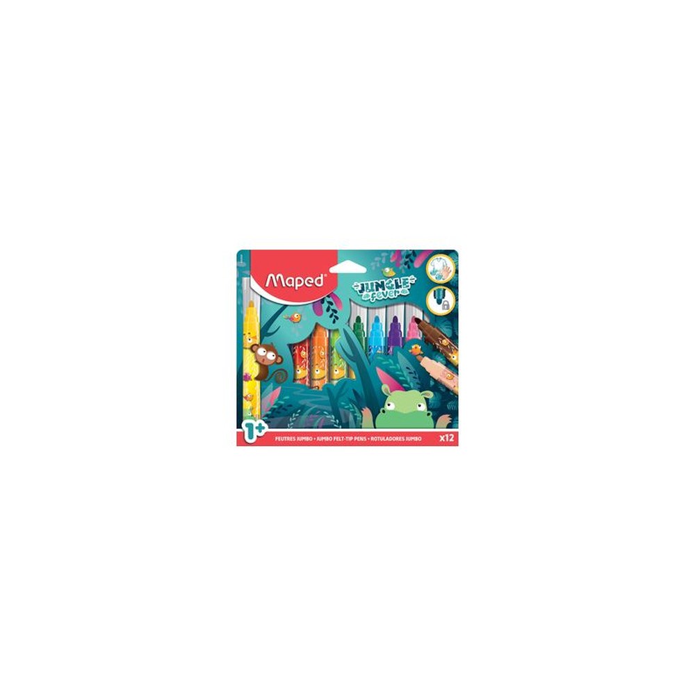 Maped Feutre JUNGLE fever JUMBO, étui en carton de 12