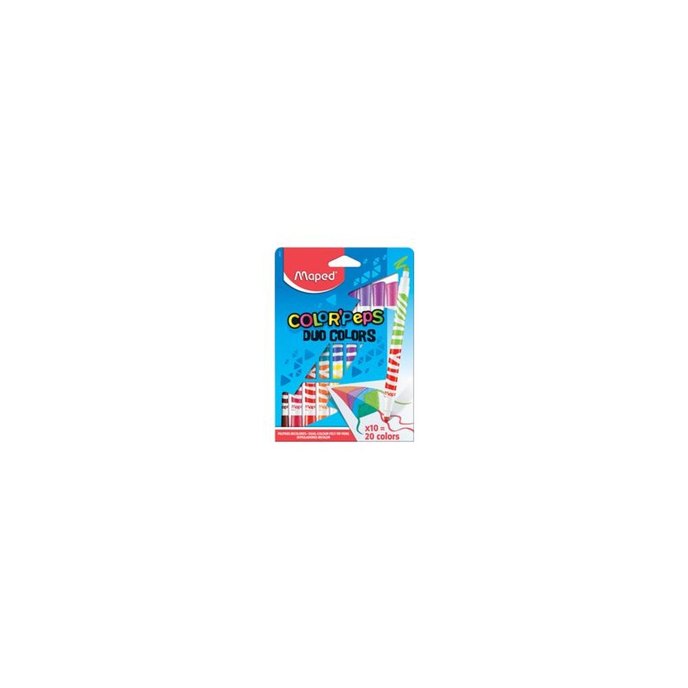Maped Feutre double pointe DUO COLOR'PEPS, étui de 10