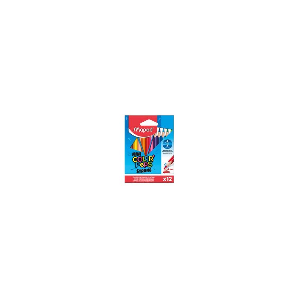 Maped Crayon de couleur COLOR'PEPS STRONG MINI, étui de 12