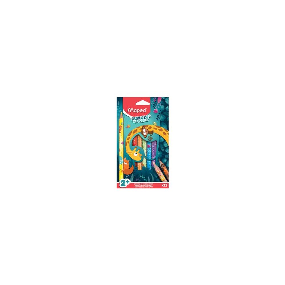 Maped Crayon de couleur JUNGLE fever JUMBO, étui de 12