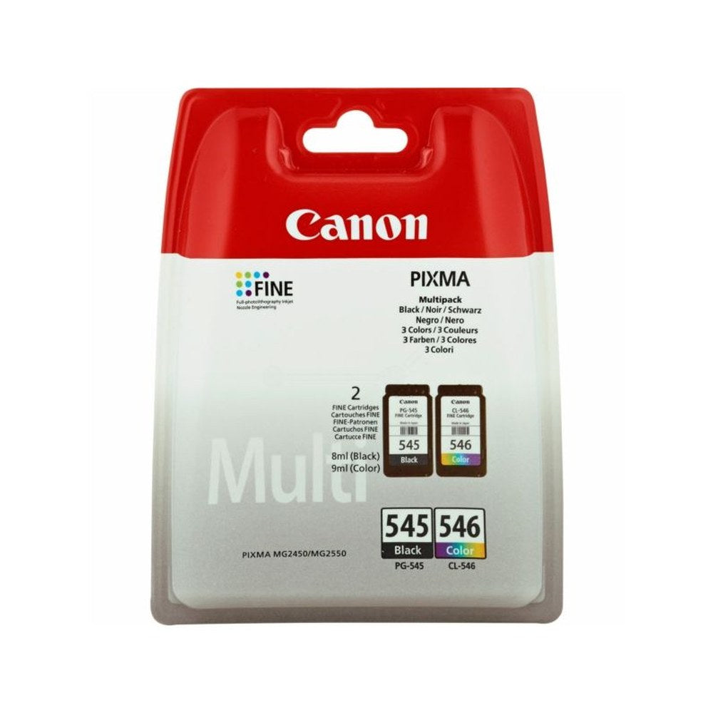 Cartouches d'origines Canon 8287B005 / PG-545+CL-546 - multipack 2 couleurs : noire, multicouleur