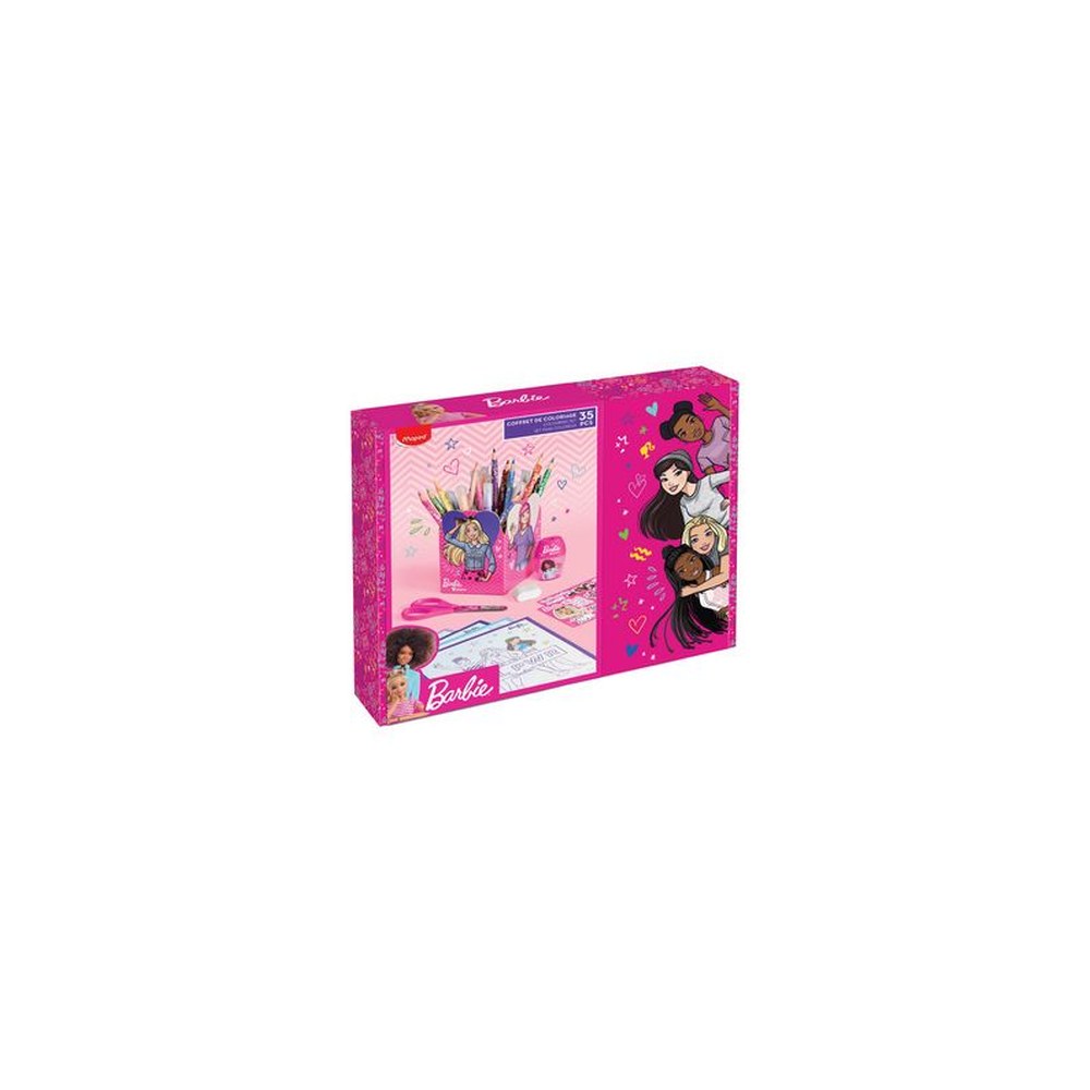Maped Kit de dessin Barbie, 35 pièces, dans boîte cadeau