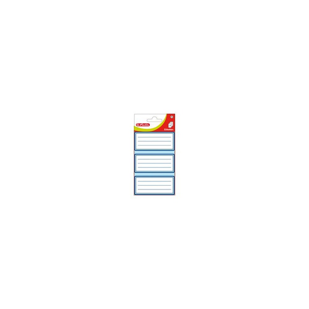 herlitz Etiquettes pour livres, blanc avec cadre bleu