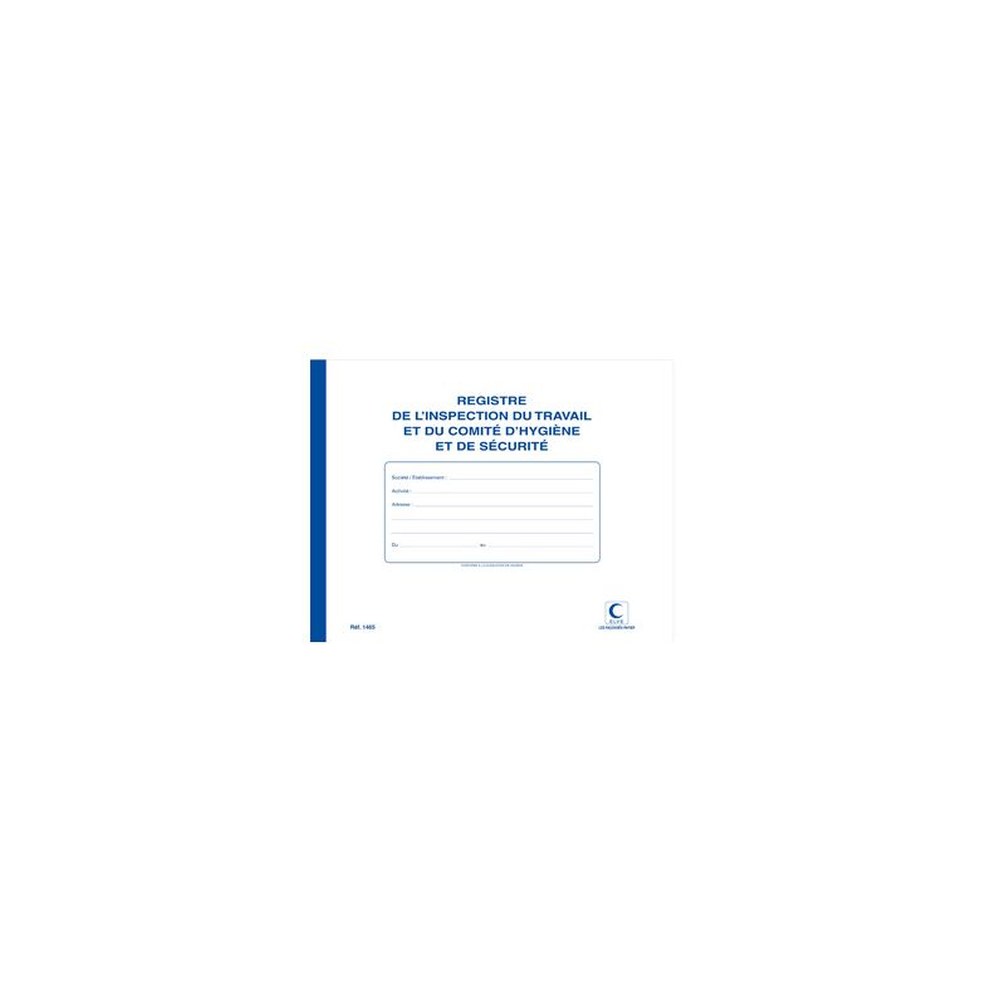 ELVE Registre "Inspection du travail et comité d'hygiène et