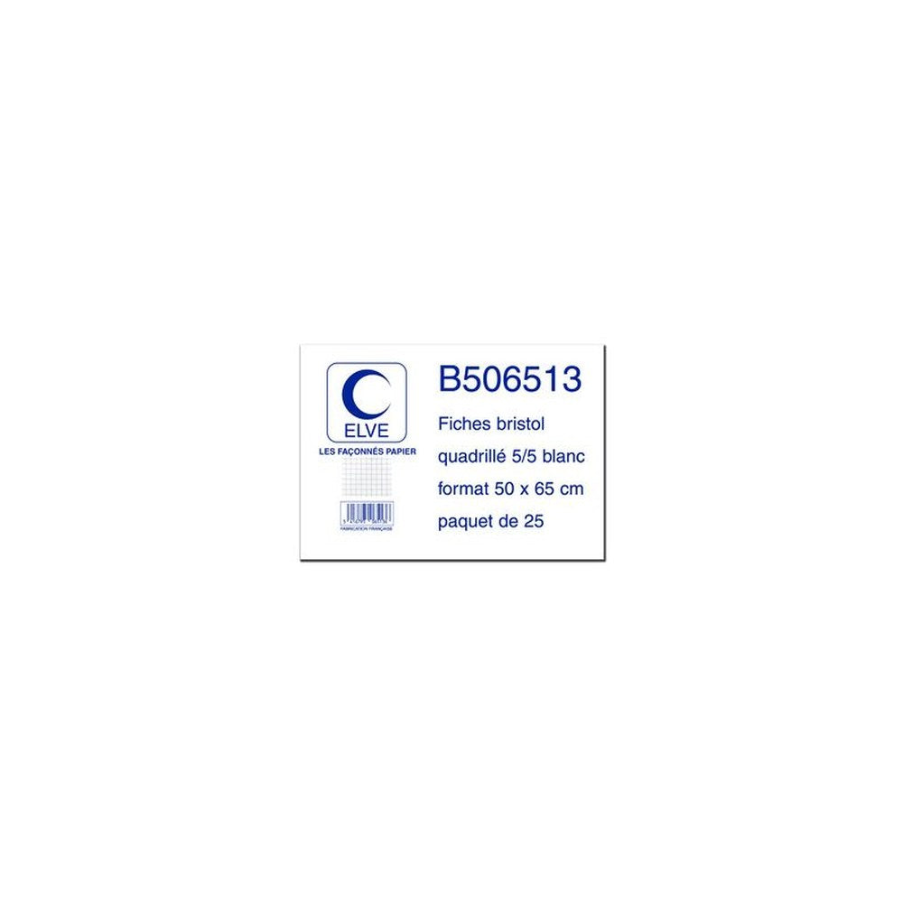 ELVE Fiches bristol quadrillées 5/5, 500 x 650 mm, 25 fiches