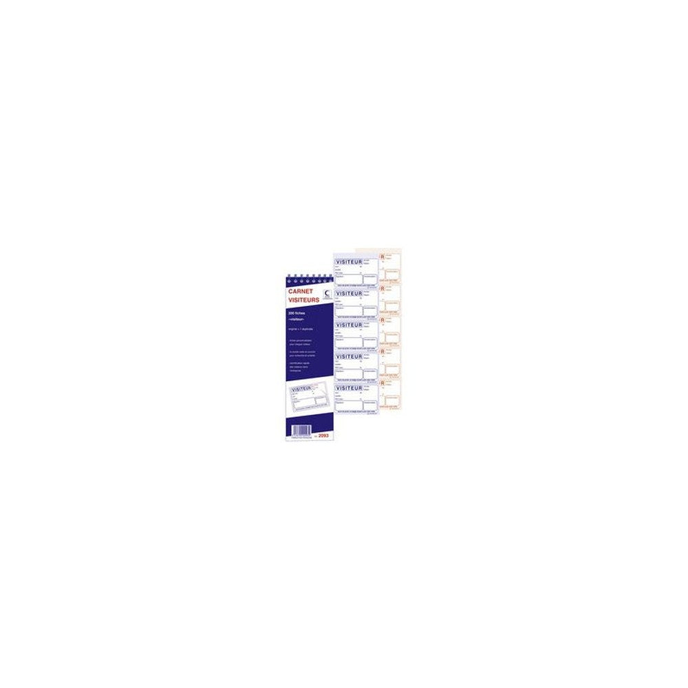 ELVE Bloc spiralé "Carnet Visiteurs", 200 fiches, dupli
