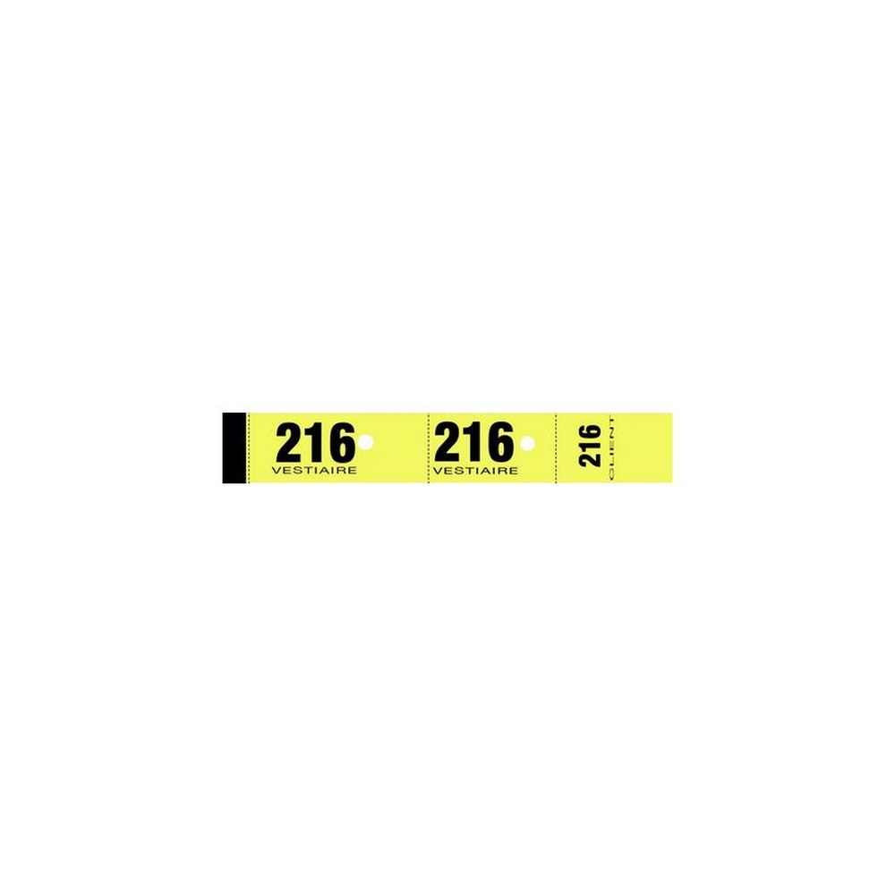 ELVE Bloc vestiaire, 50 feuillets de 3 coupons, jaune x20