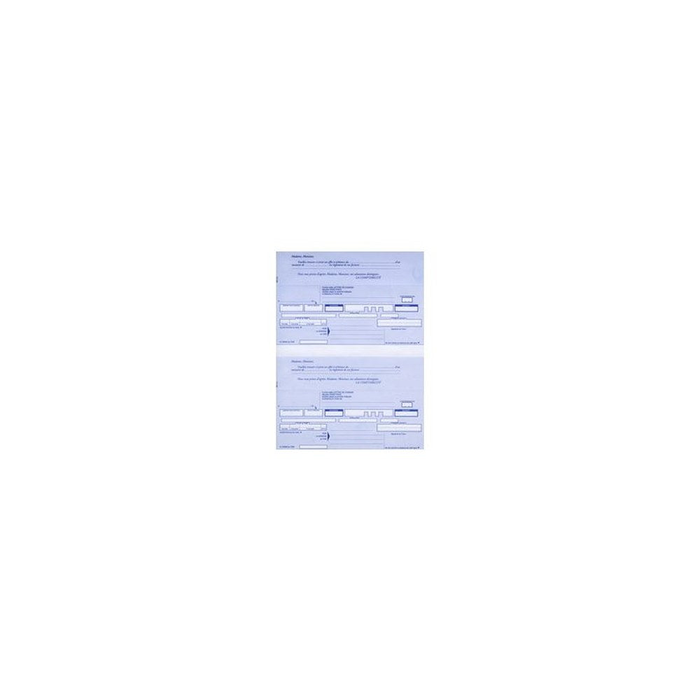 ELVE Ramette de traites normalisées, 2 par feuille