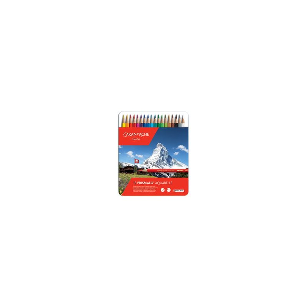 CARAN D'ACHE Crayon de couleur PRISMALO Aquarelle, 18 pièces