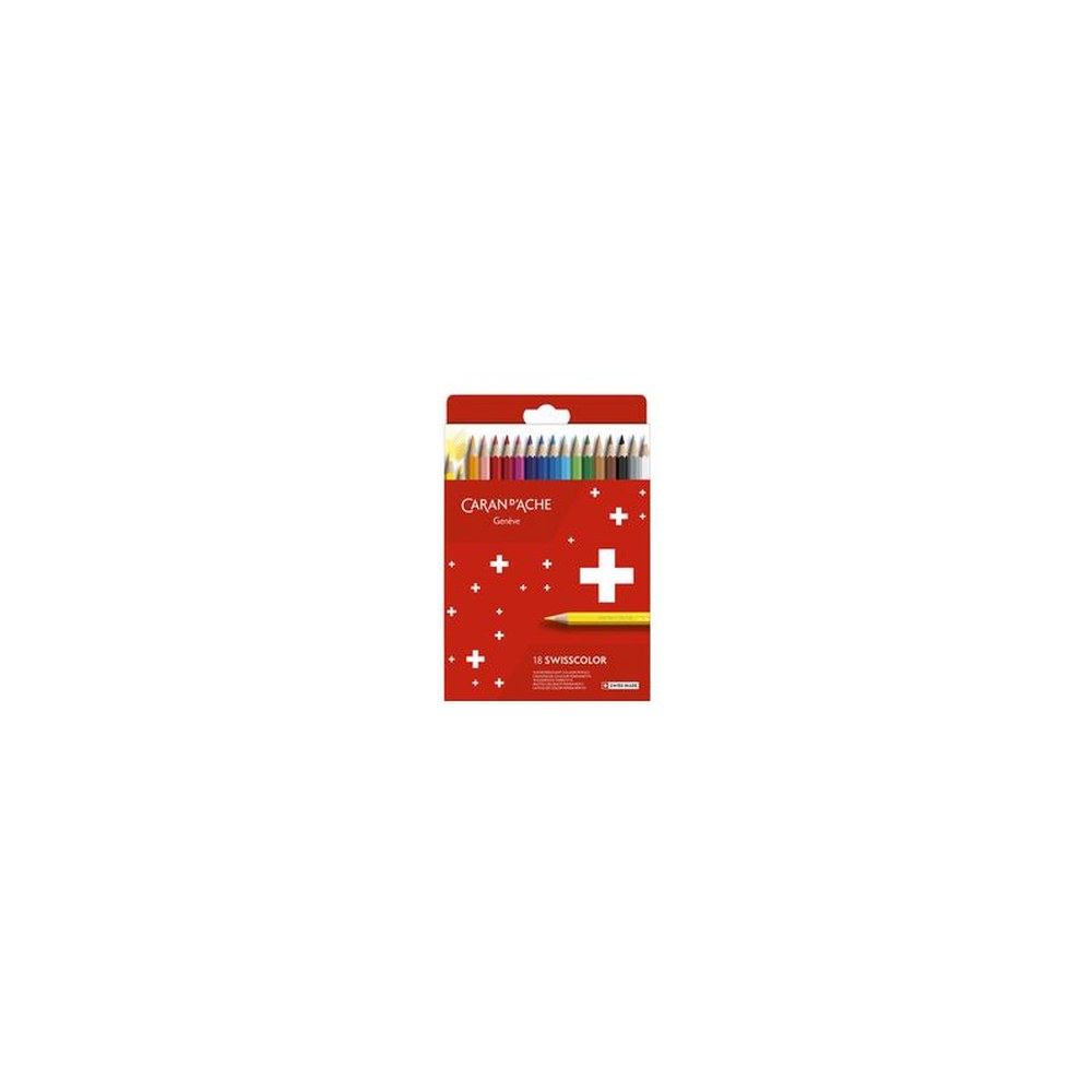 CARAN D'ACHE Crayons de couleur SWISSCOLOR,étui carton de 18