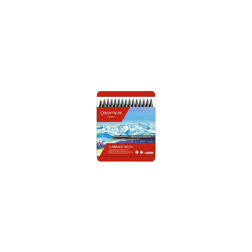 CARAN D'ACHE Feutre FIBRALO Brush, étui métal de 15