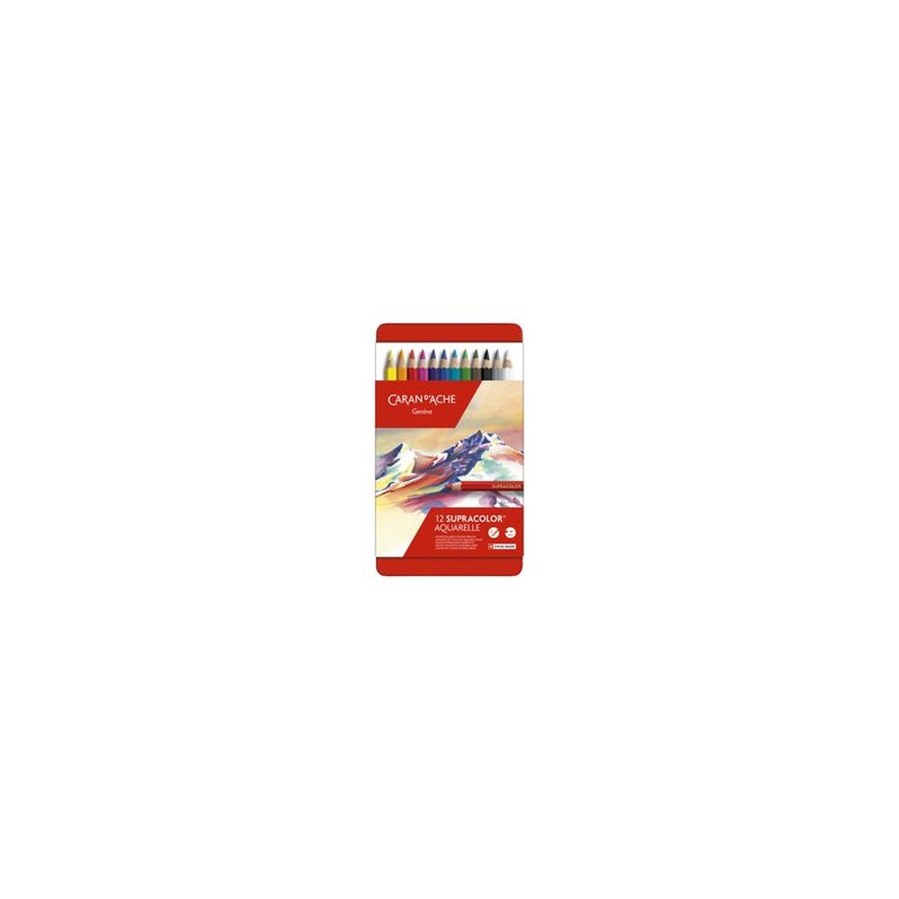 CARAN D'ACHE Crayons de couleur SUPRACOLOR, étui métal de 12