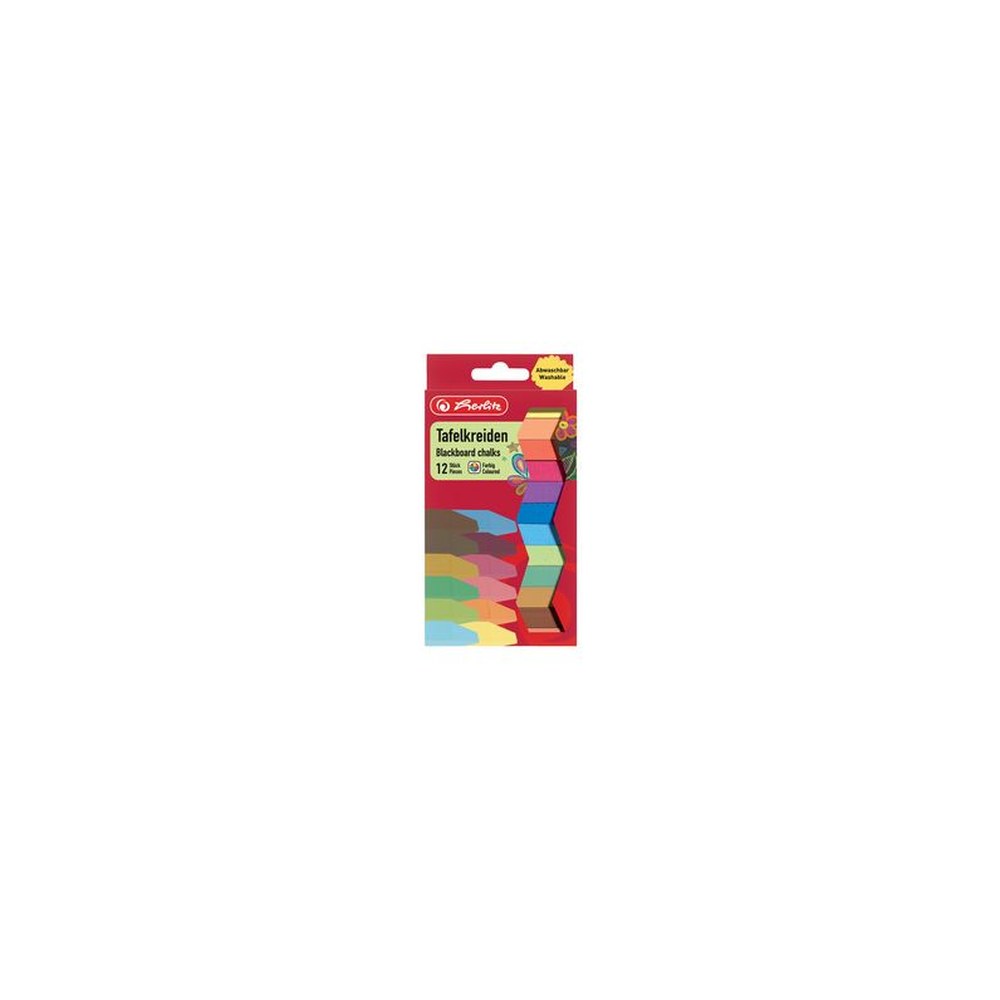herlitz Craie pour tableau, assorti, étui carton de 12