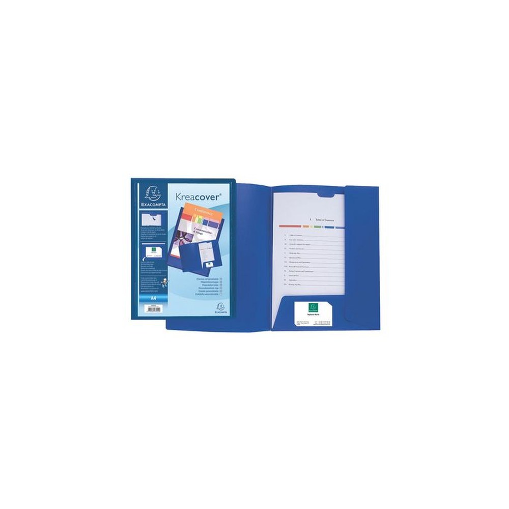 EXACOMPTA Chemise personnalisable Kreacover, PP, A4, bleu