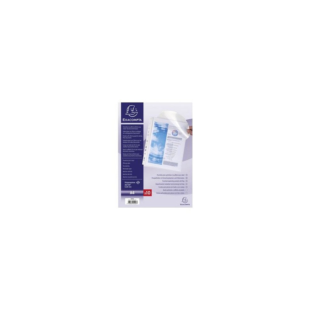 EXACOMPTA Pochette à soufflet perforée avec rabat, A4, PP