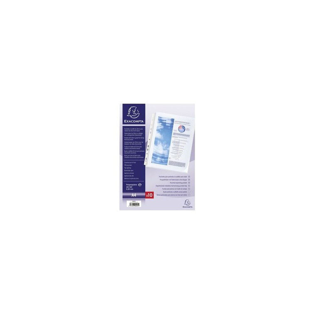 EXACOMPTA Pochettes perforées à soufflet, A4, PP