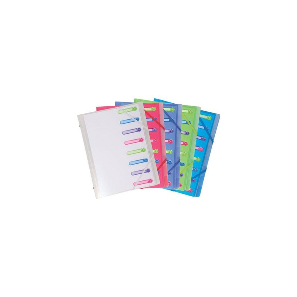EXACOMPTA Trieur Chromaline, A4, PP, 8 compartiments,assorti x10