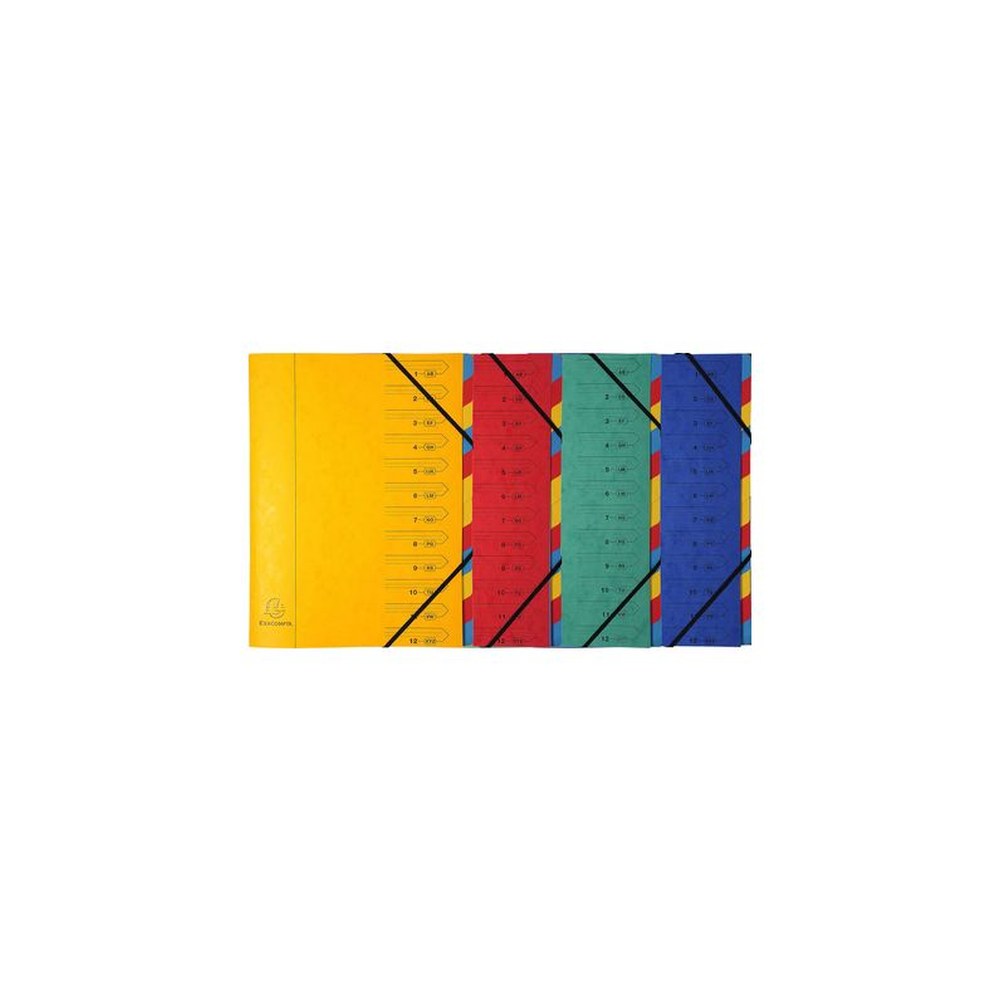 EXACOMPTA Trieur, A4, carton, 7 compartiments, vert