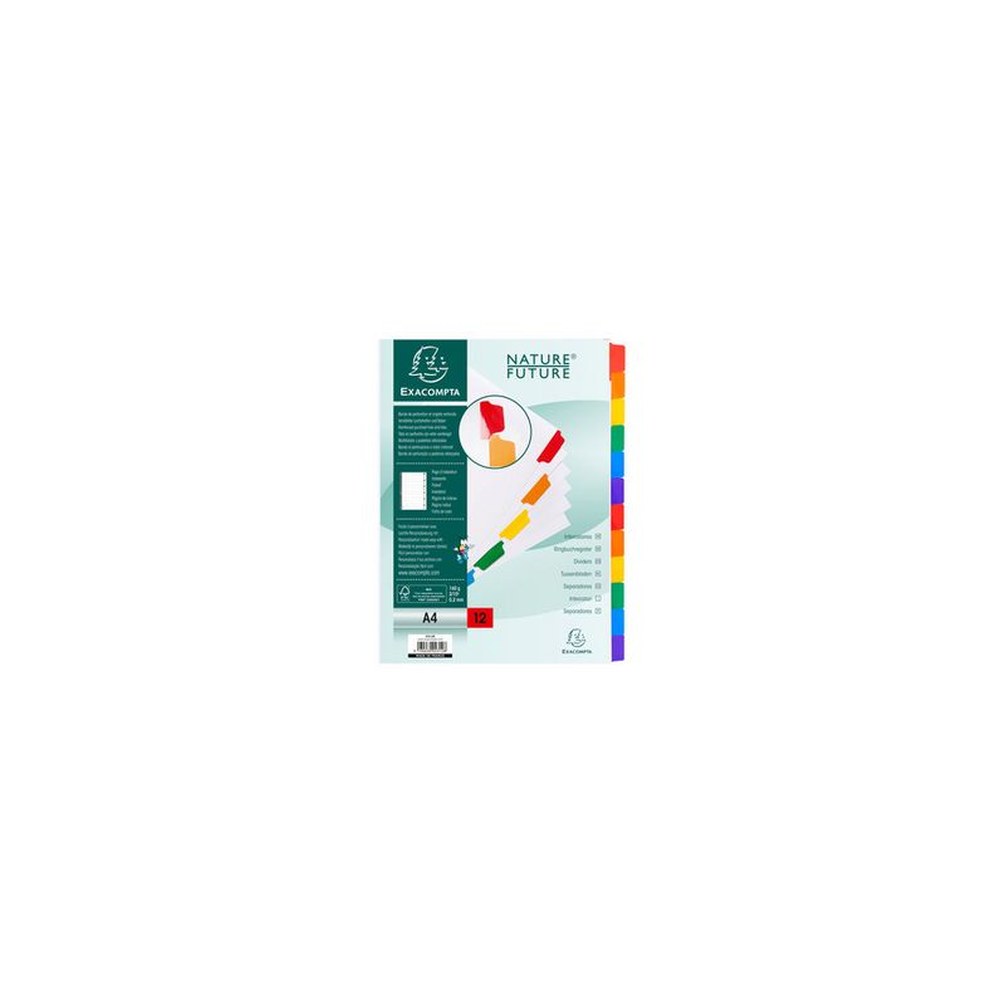 EXACOMPTA Intercalaires en carton, A4, 12 touches