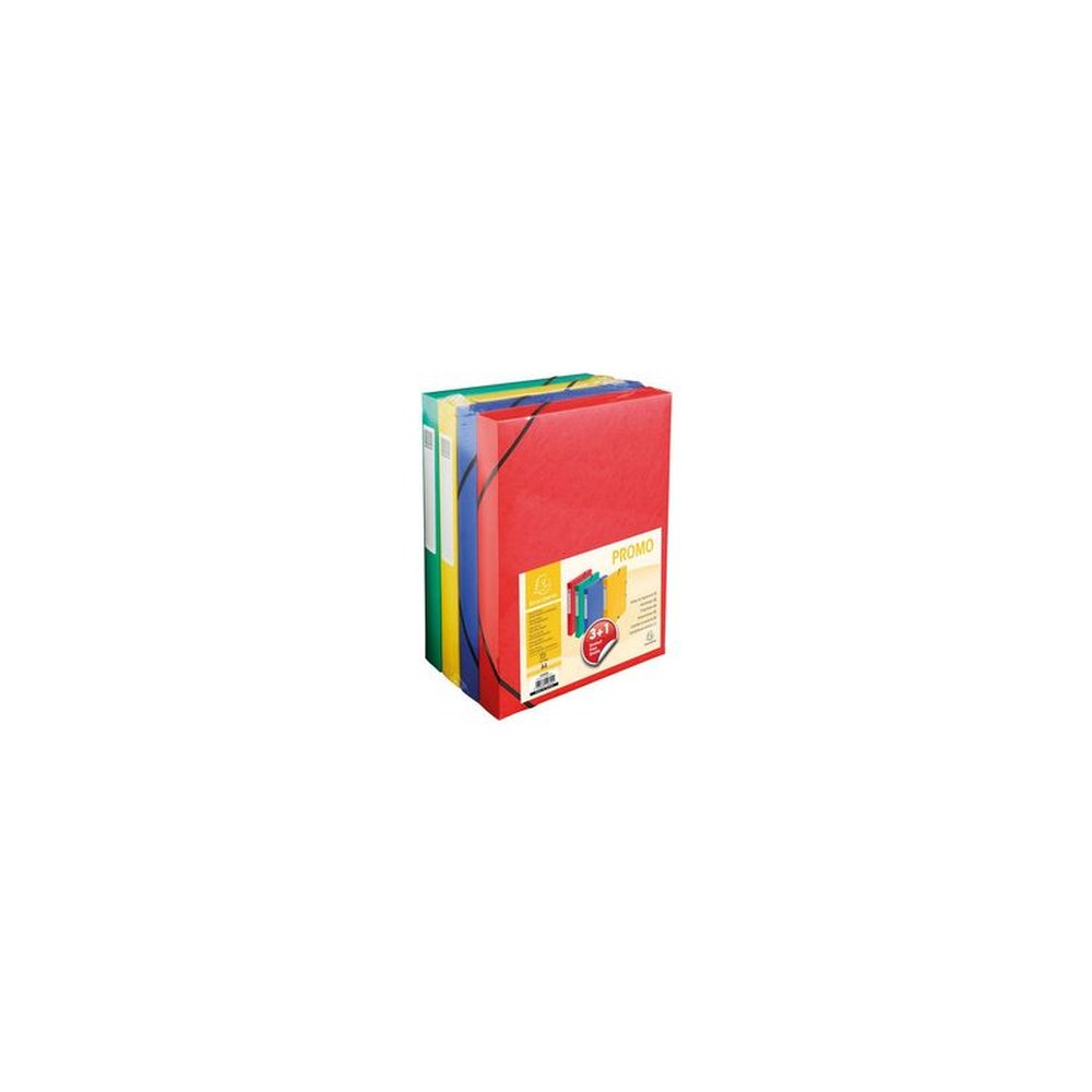 EXACOMPTA Boîte de classement pack promo 3+1, 40 mm, couleur