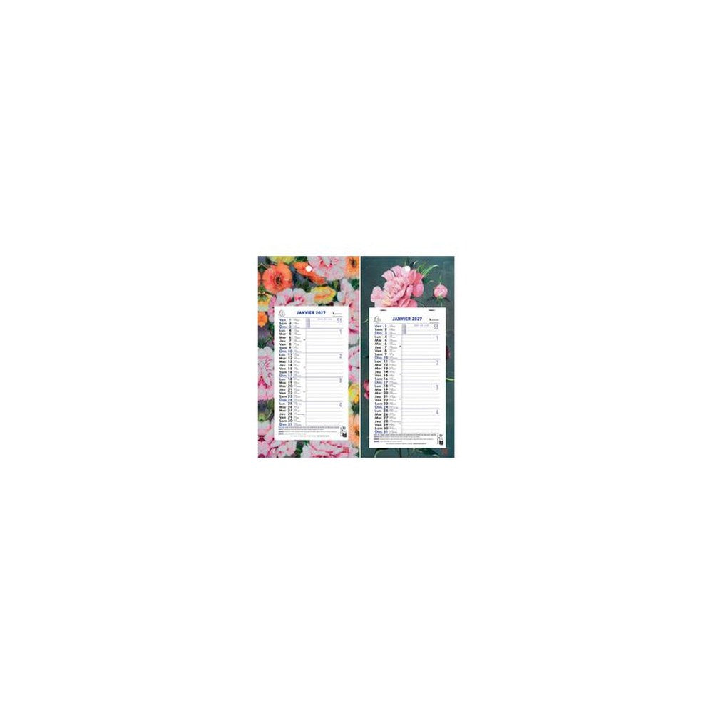 EXACOMPTA Calendrier mural, 155 x 285 mm, 2027, fond Fleurs