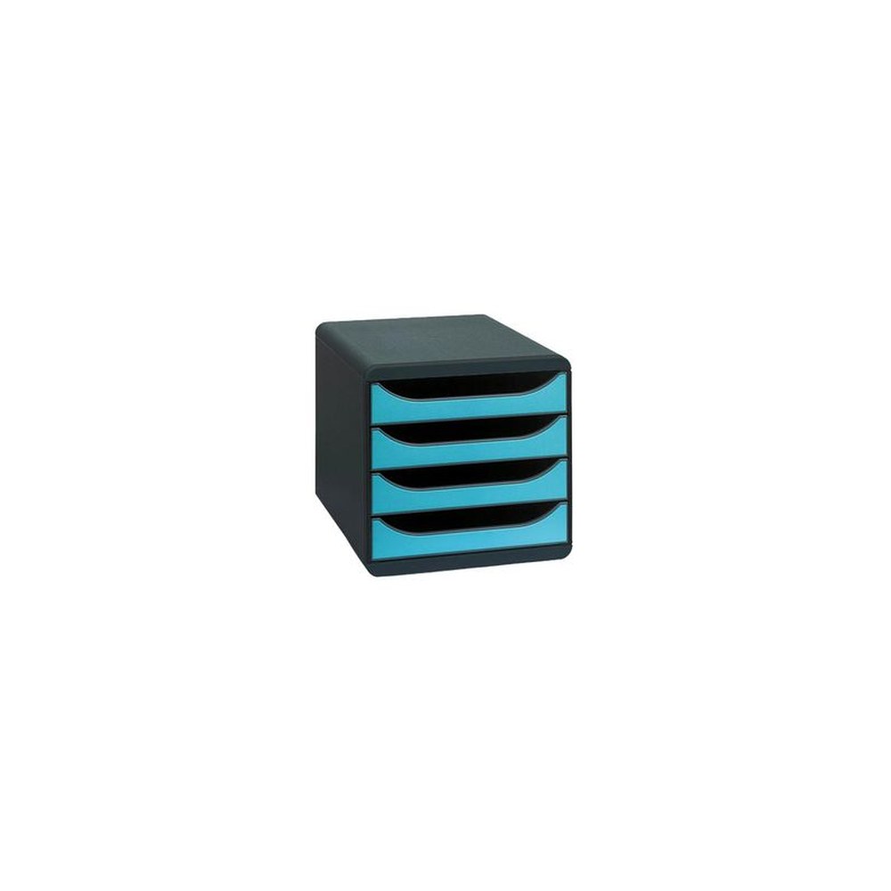 EXACOMPTA Module de classement BIG-BOX, 4 tiroirs, turquoise