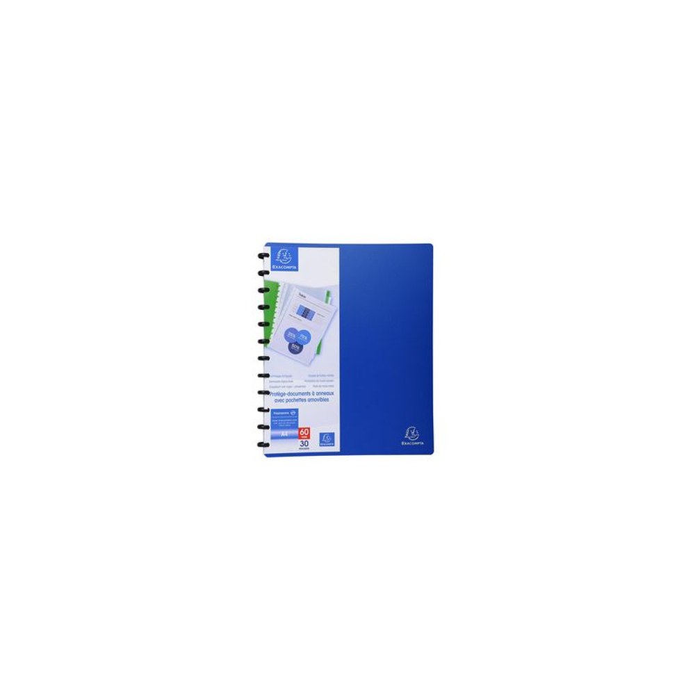 EXACOMPTA Protège-documents, A4, 30 pochettes, bleu