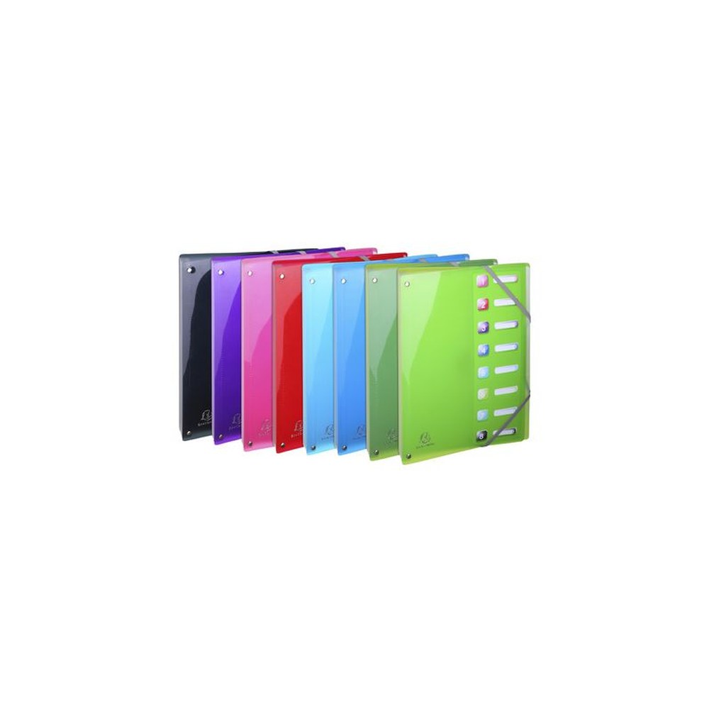 EXACOMPTA Trieur Iderama, A4, PP, 8 compartiments, assorti x8