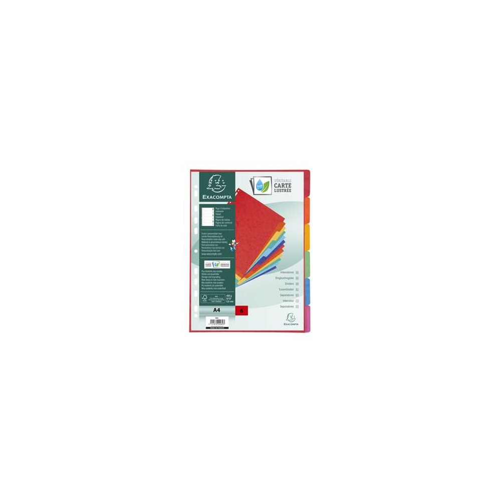 EXACOMPTA Intercalaires en carton, A4, 6 touches