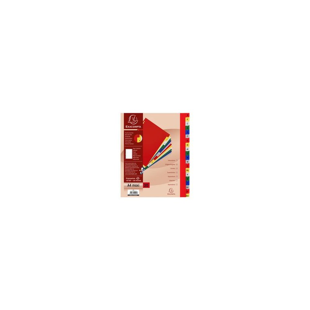 EXACOMPTA Intercalaires en plastique, A-Z, A4+, 20 touches