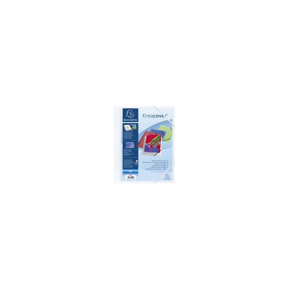 EXACOMPTA Chemise à élastiques Kreacover, A4, PP, blanc