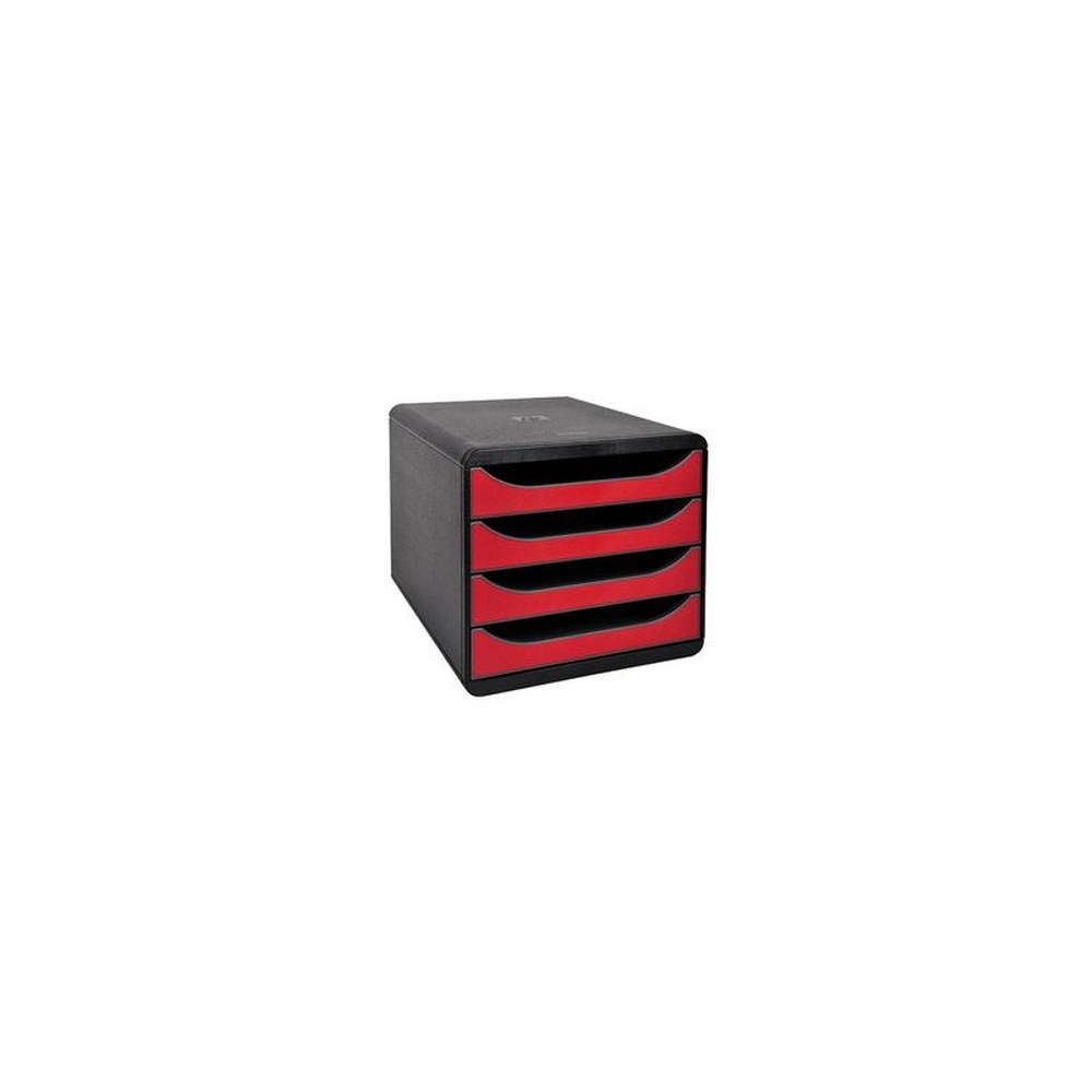 EXACOMPTA Module de classement BIG-BOX, 4 tiroirs, rouge