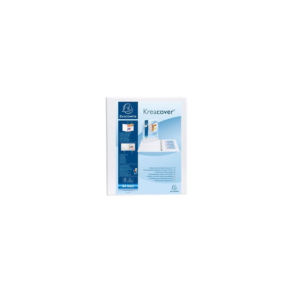 EXACOMPTA Classeur personnalisable Kreacover, A4 Maxi, blanc