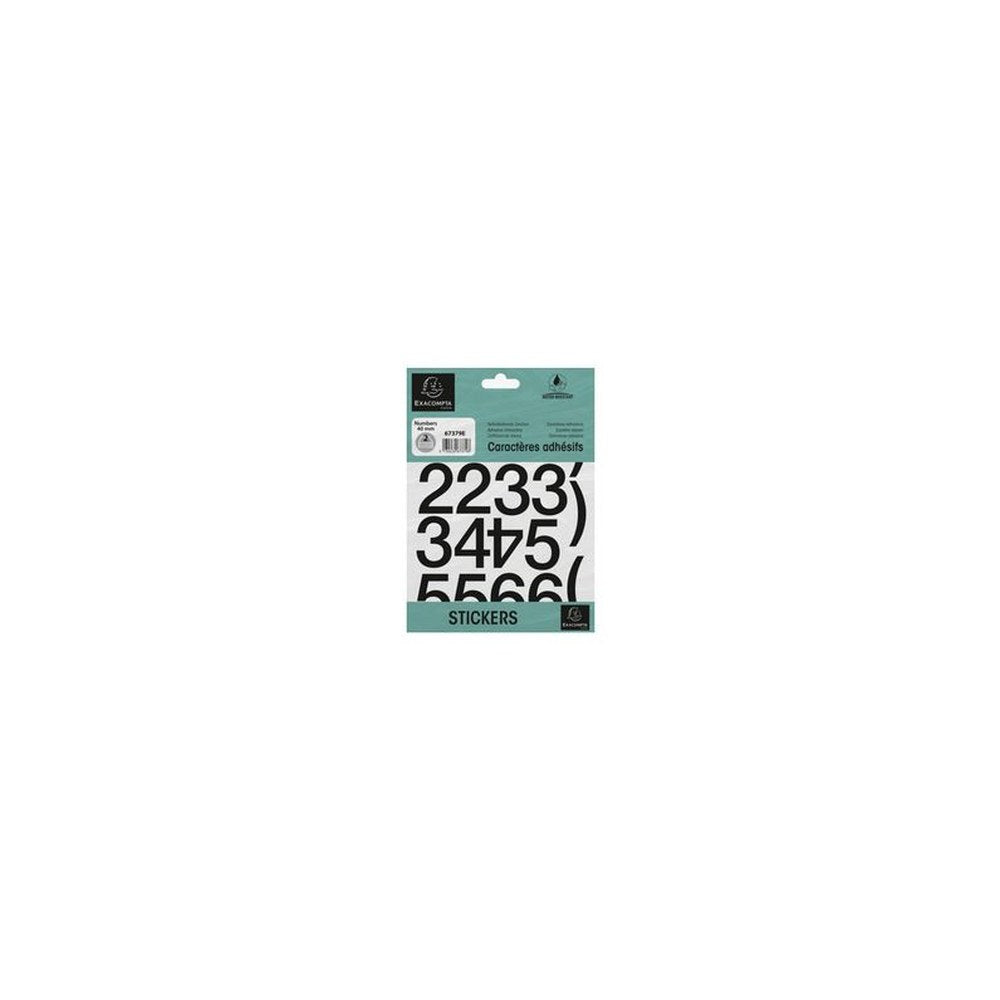 EXACOMPTA Chiffres auto-ashésifs 0-9, 40 mm, noir