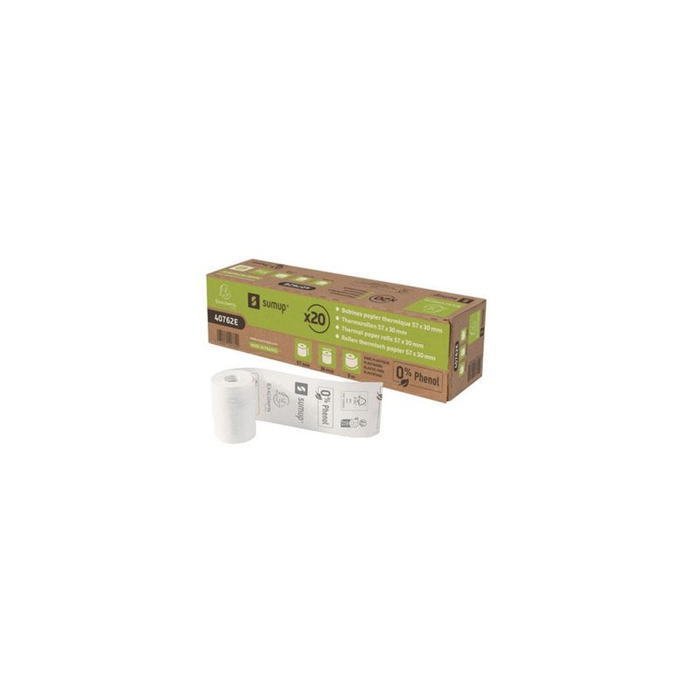 EXACOMPTA Bobine pour ticket CB SumUp, 57 mm x 9 mm, blanc x20