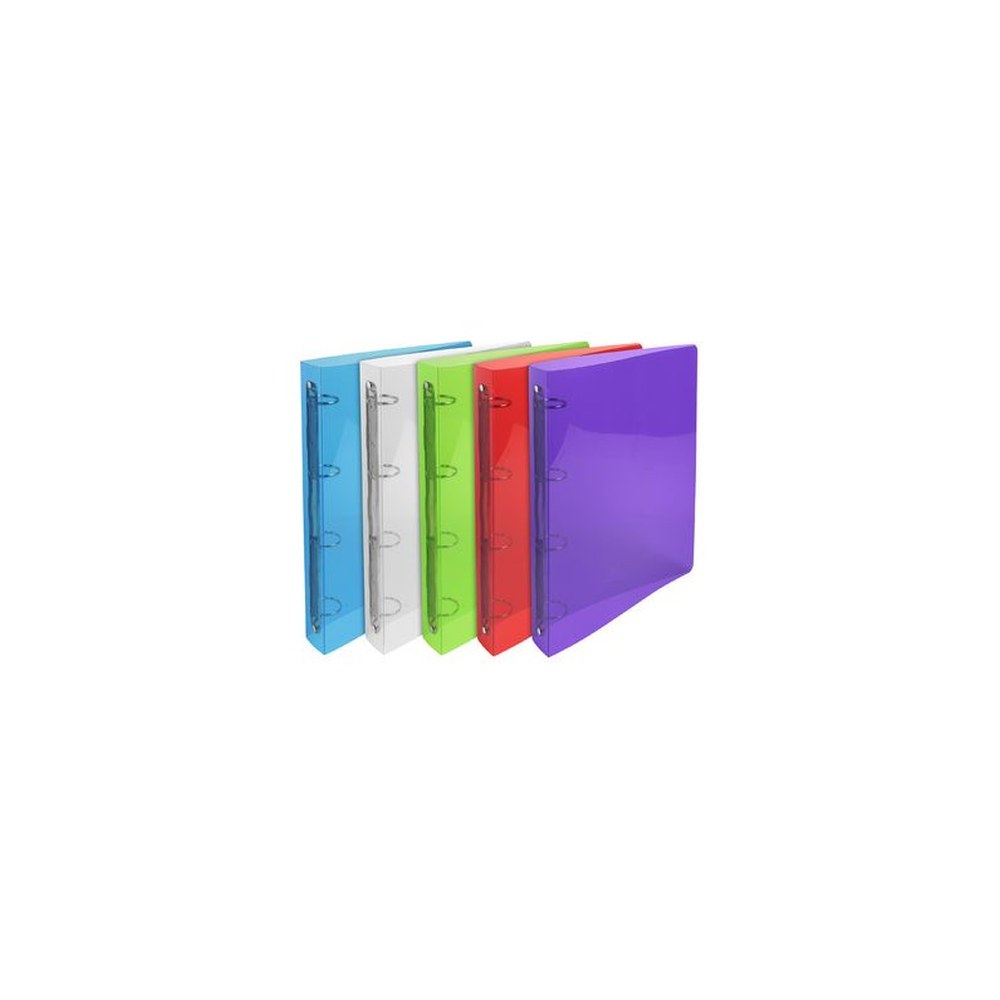 EXACOMPTA Classeur à anneaux, PP, 4 anneaux, A4, assorti x20